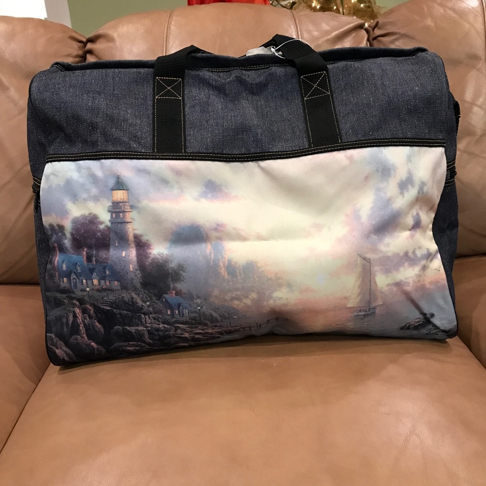 Thomas Kinkade canvas duffle tote