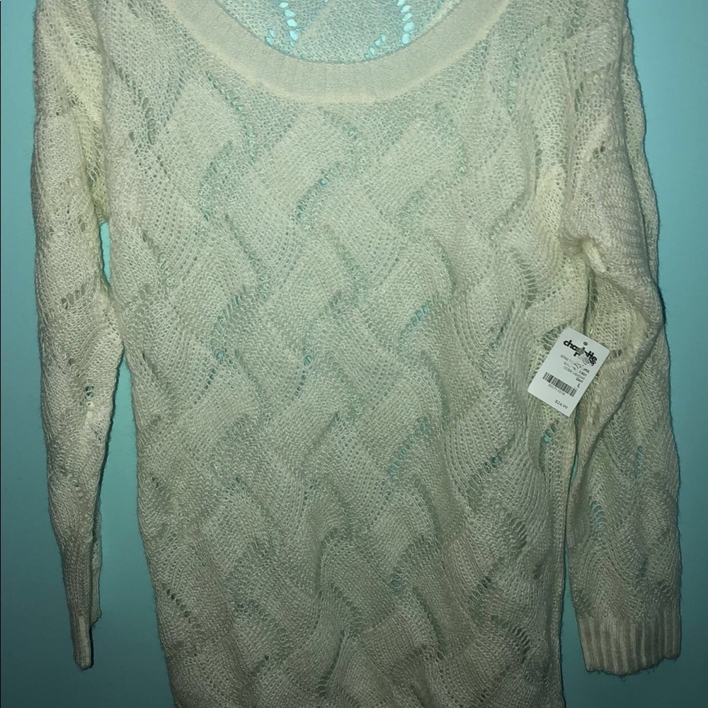 White knit sweater