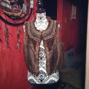 Fur vest women's