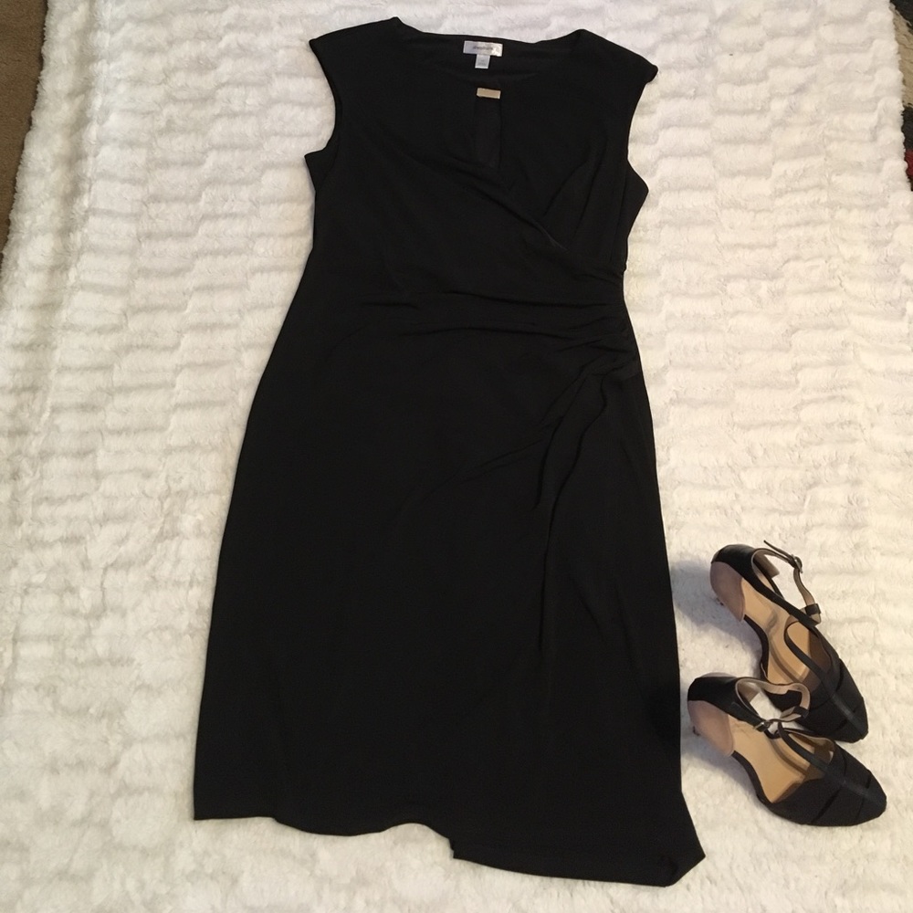 Classic black cap sleeve dress