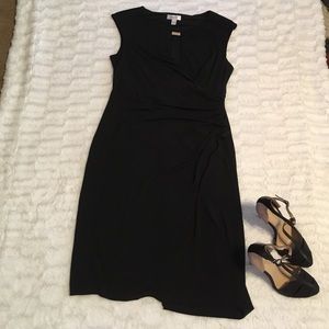 Classic black cap sleeve dress