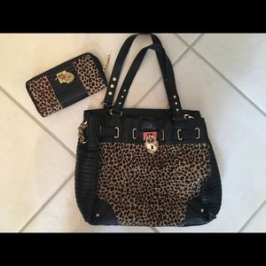 Juicy Couture leopard print bag & wallet