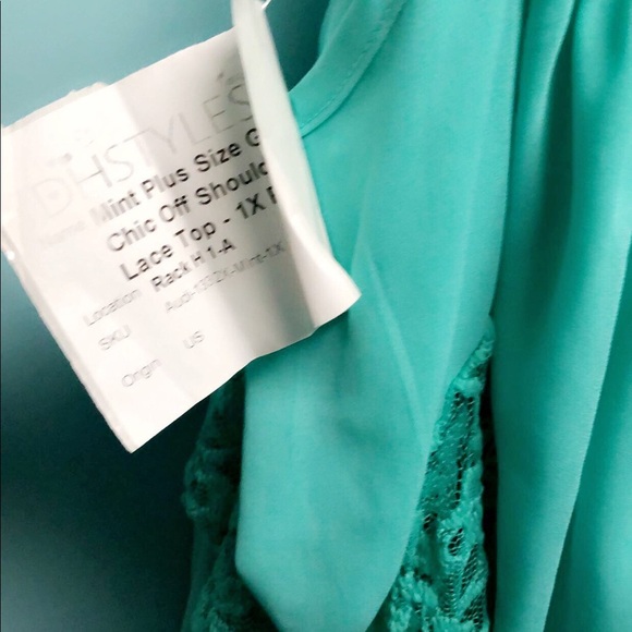 Teal lace bell sleeve tunic - Picture 2 of 2