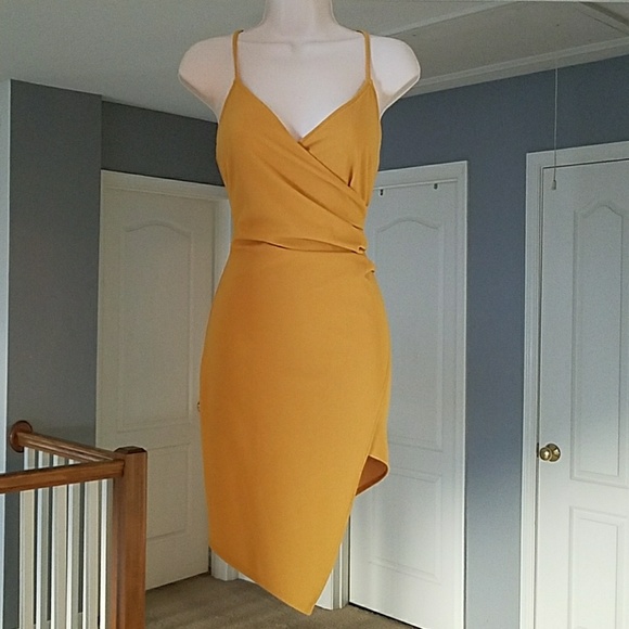 Dresses & Skirts - Mustard asymmetrical midi/mini