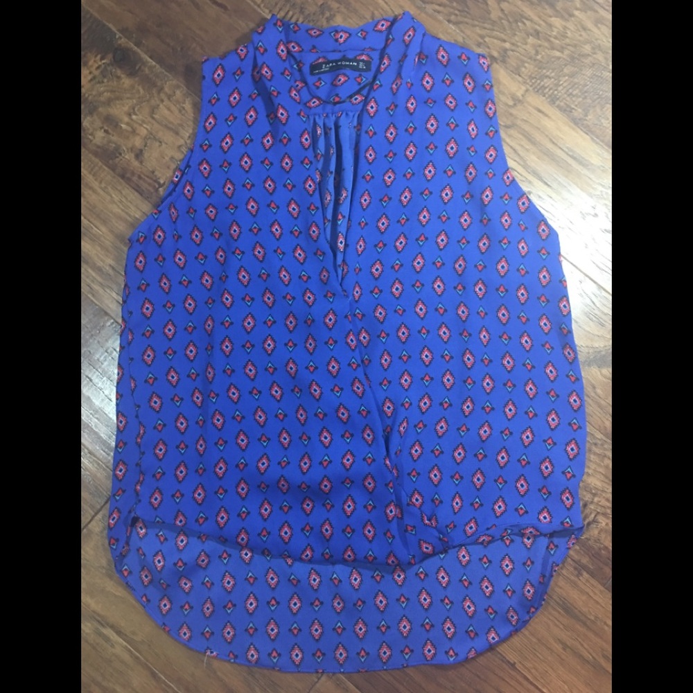 Zara Women Aztec tank hi low size L