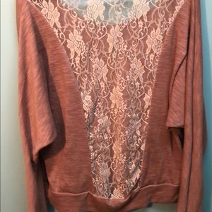Lace back blouse