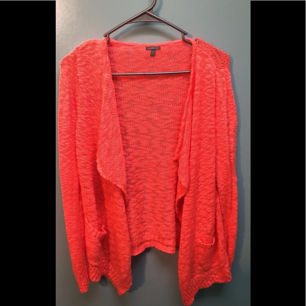 Coral flowy cardigan