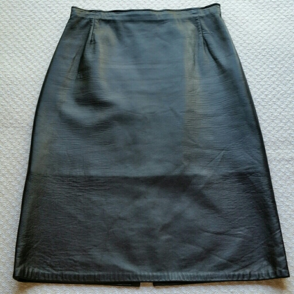 Firenze Leather Skirt Black Sz4 Santa Barbara