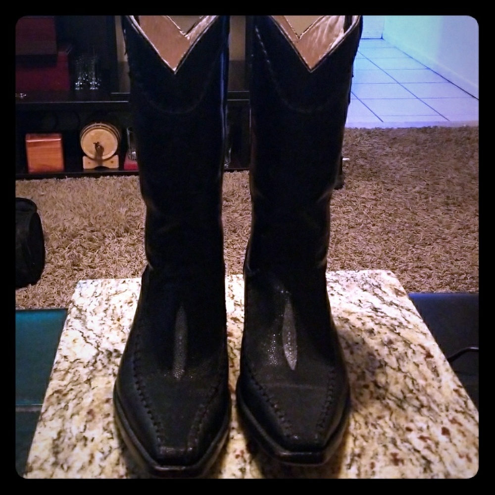 Stingray skin boots