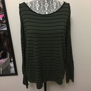 Long sleeved open shoulder shirt