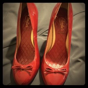 Candies sz. 7 Ruby Red Patent Leather Pumps
