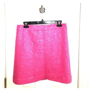Pink sequined Loft skirt