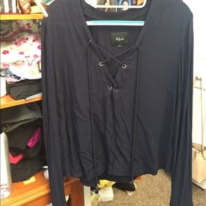 Navy Tie Up Rails Long Sleeve