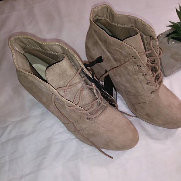 Forever 21 Shoes - Forever 21 faux suede ankle wedge boots NWT