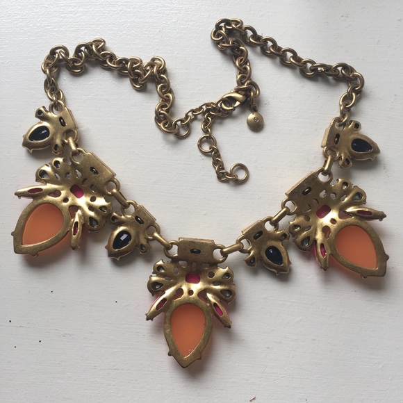J Crew Statement Necklace Rhinestone Bib Colorful - Picture 16 of 16