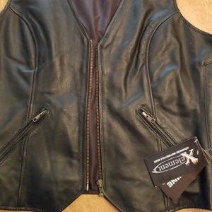 Leather riding women vest