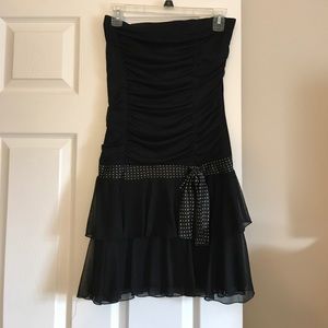 Black strapless dress