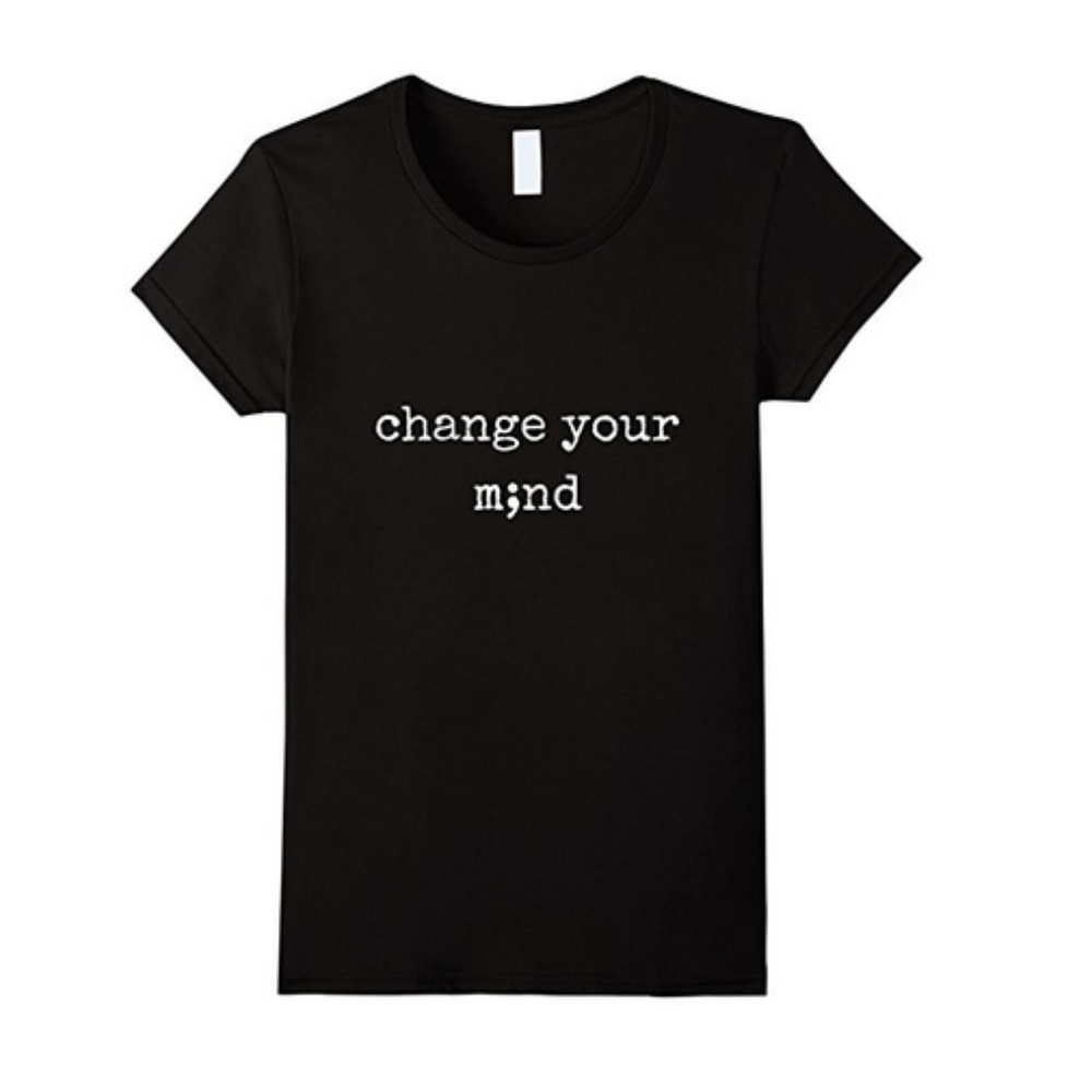 NWT Change Your Mind semicolon project t-shirt