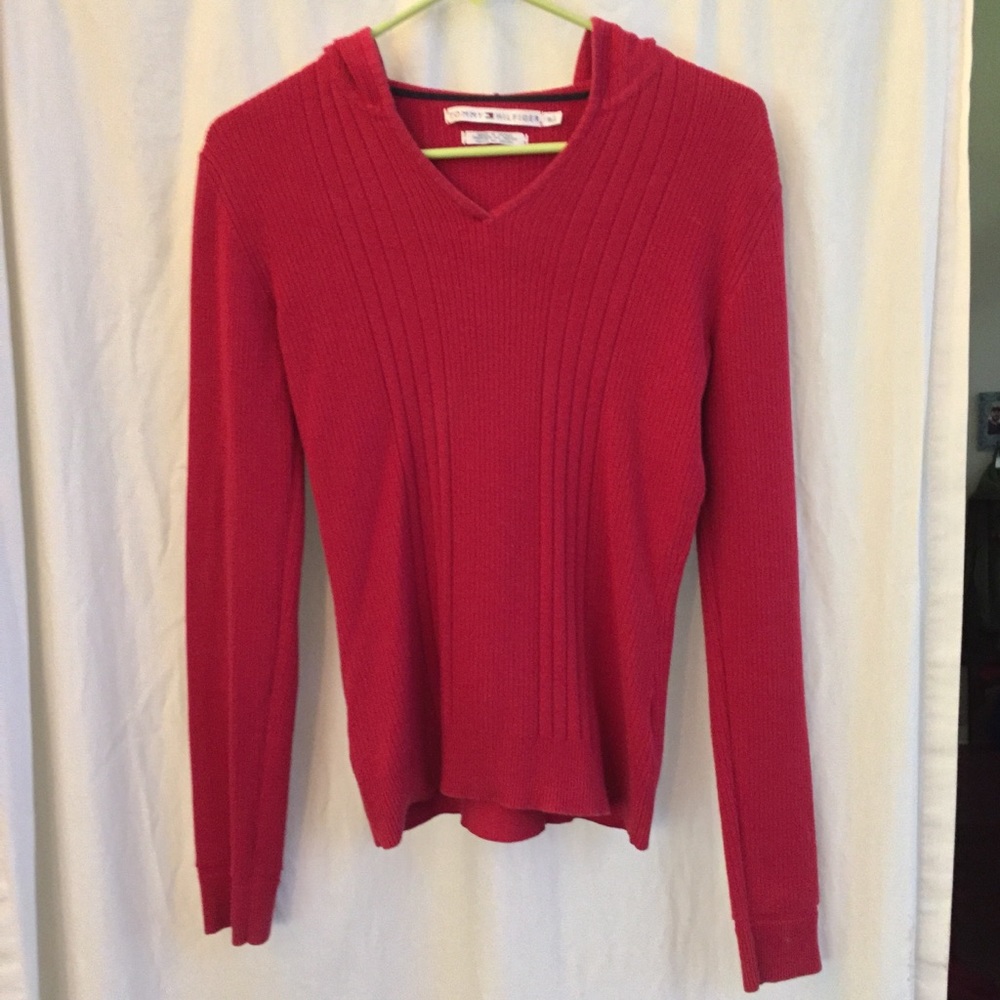 Size small p tommy hilfiger red hoodie shirt