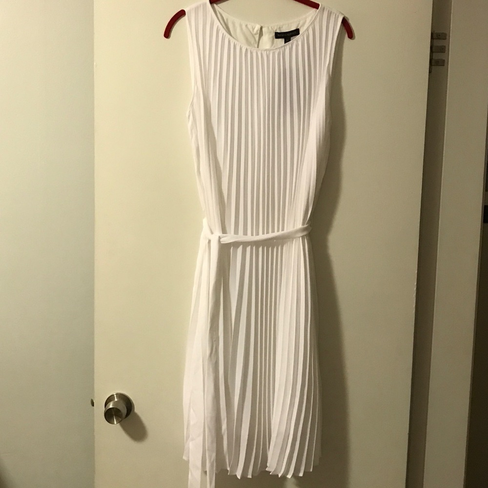 Banana Republic pleated white dress.