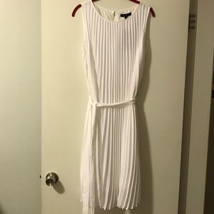 Banana Republic pleated white dress.