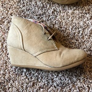 Tan Suede ankle boots booties