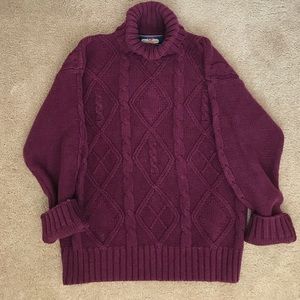 Vintage Turtleneck Cable Knit Sweater