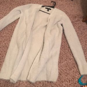 Long fur grey cardigan