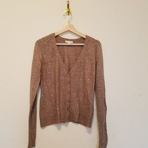 New York and Co Fitted Sequin Cardigan Sweater