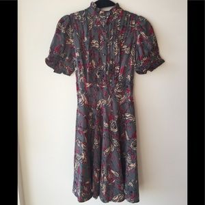 Anthropologie Silk Ruffian '40s Style Dress RARE