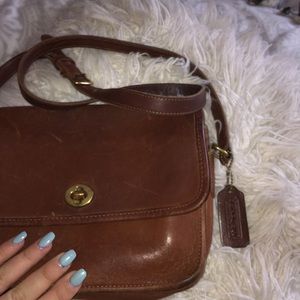Authentic vintage leather coach crossbody bag