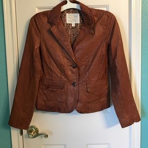 Tan Leather Blazer/Jacket
