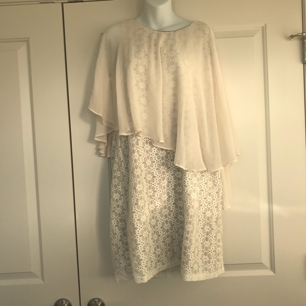 Emma & Michele Ivory Dress with sheer cover size14