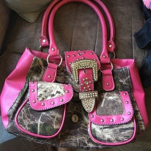 Camo and pink purse