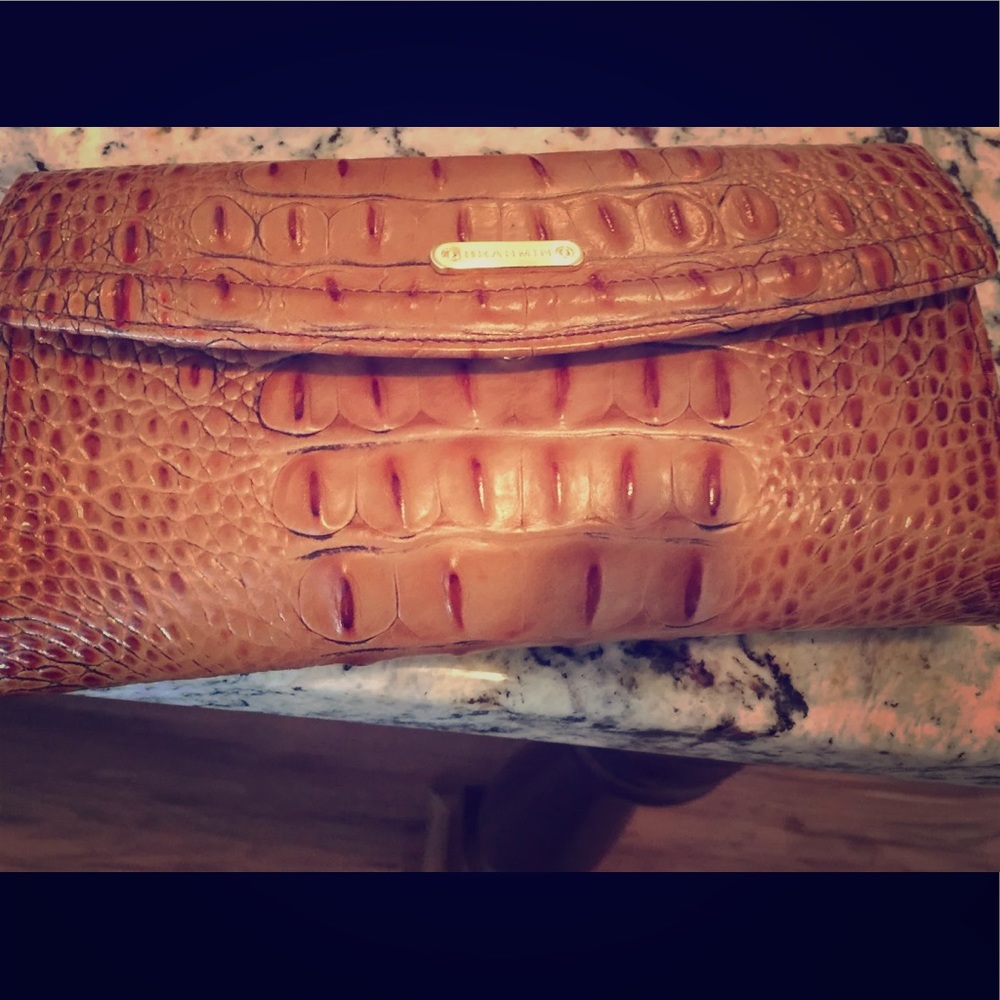 Brahmin toasted almond checkbook wallet