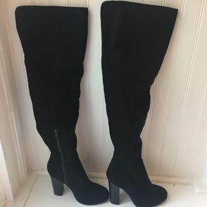 Black thigh high boots