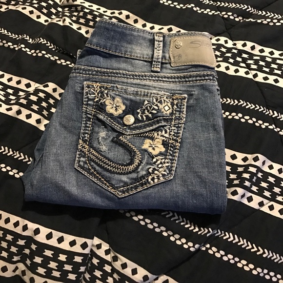 Silver Jeans Denim - Silver mid capri size 34