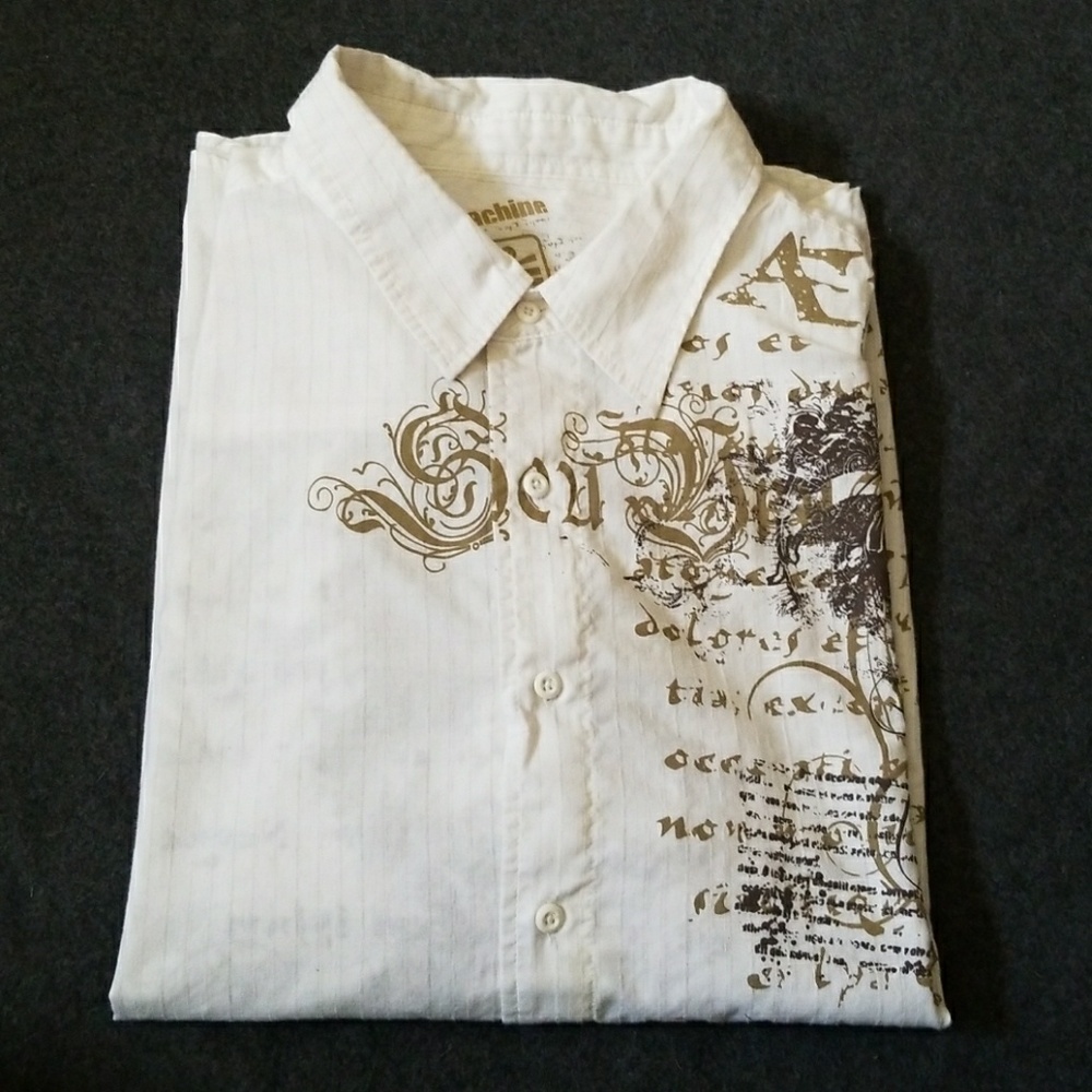 Men's 2XL long sleeve button down MACHINE BRAND