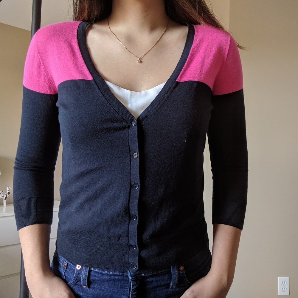 J. Crew featherweight color block cardigan