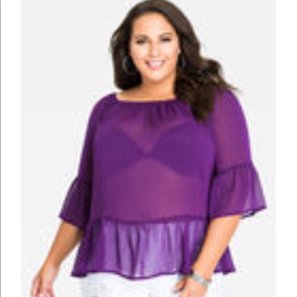 Ashley Stewart 5X sheer blouse