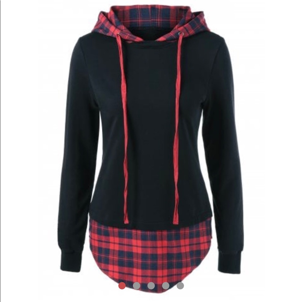 NWT! Plaid Block Hoodie