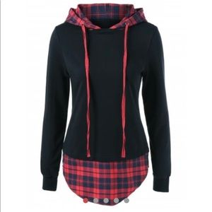 NWT! Plaid Block Hoodie