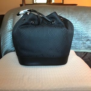 DKNY Black Crossbody Crosswalk Jacquard hand Bag