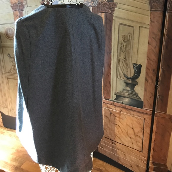 BR Grey Wool Cape with Brown Faux Leather XS/S - Picture 4 of 8