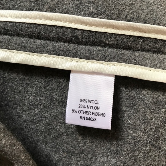 BR Grey Wool Cape with Brown Faux Leather XS/S - Picture 7 of 8