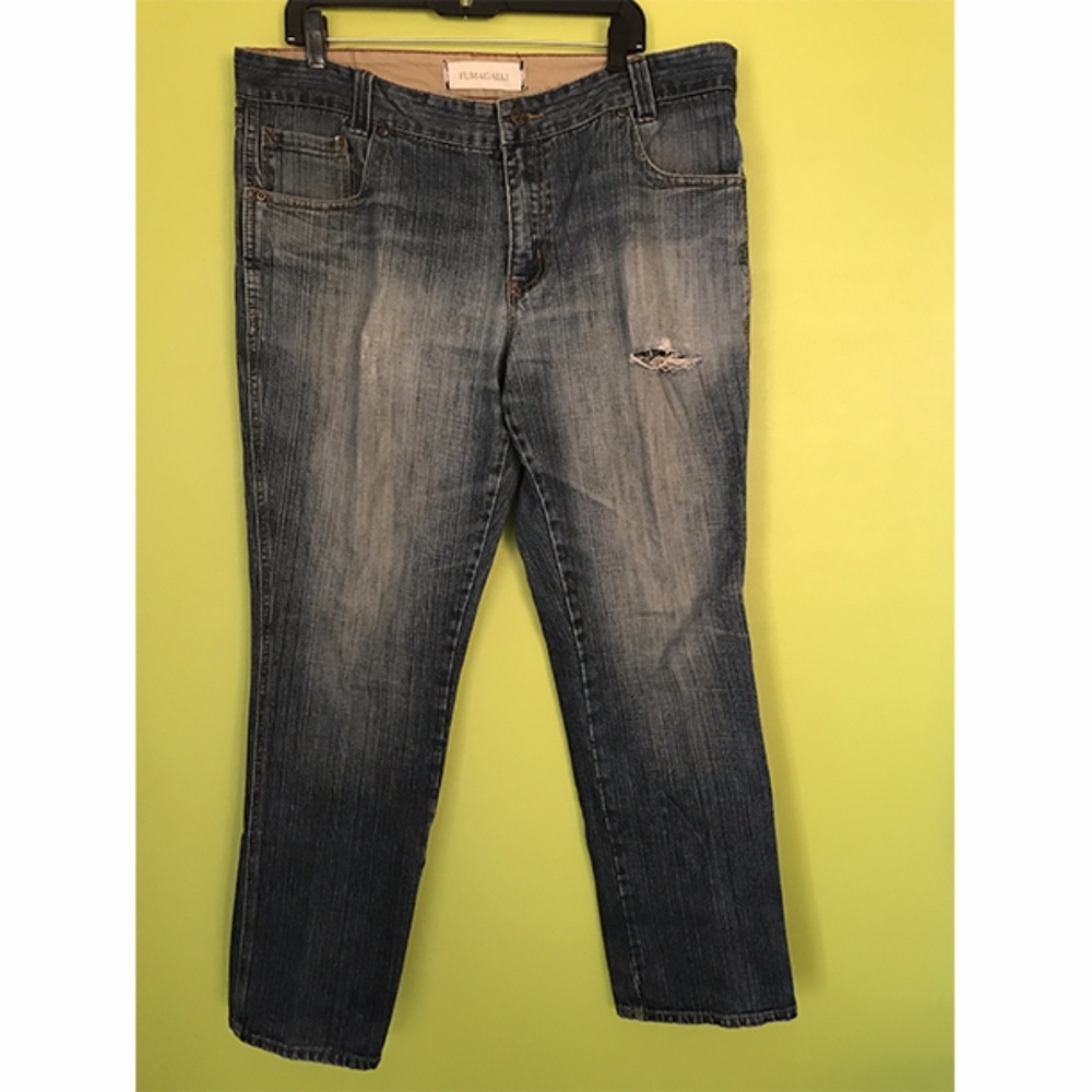 Fumagalli Distressed Denim Blue Crop Jean Pants 38