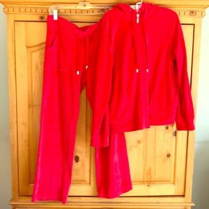 Danskin Now Red velour sweat suit