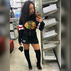 Open toe thigh high boots