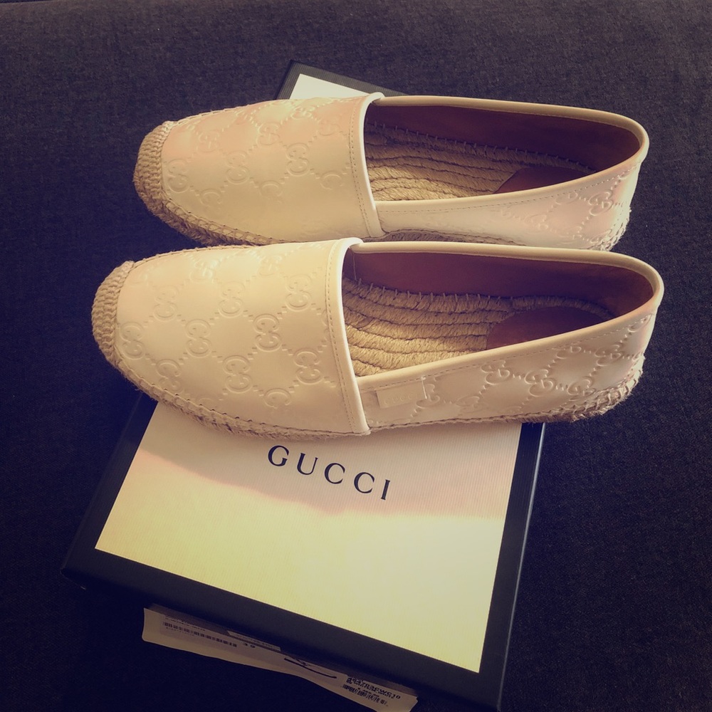 Like NEW Leather Gucci Pilar Espadrilles (Cream)