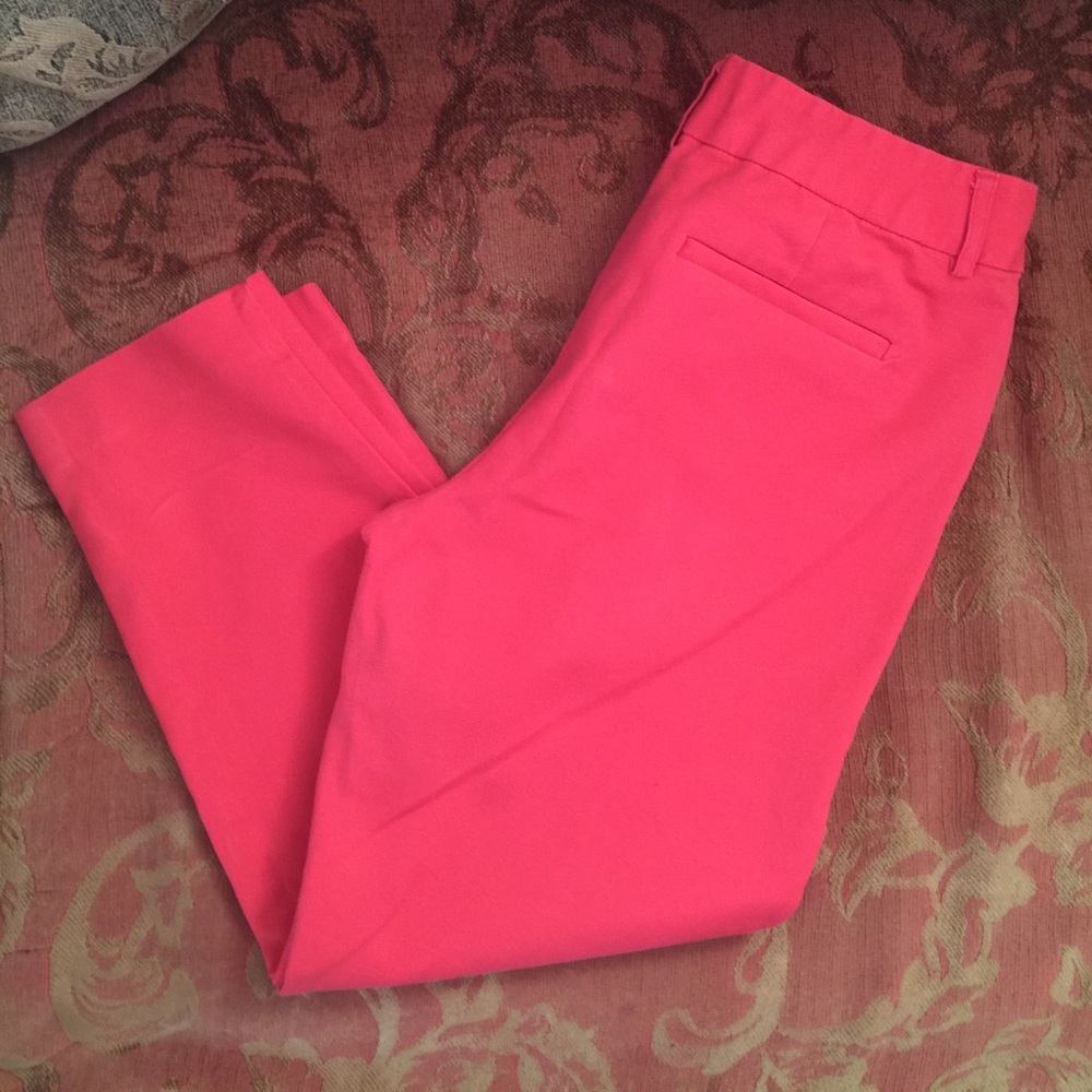 Coral-Colored Ankle Pants
